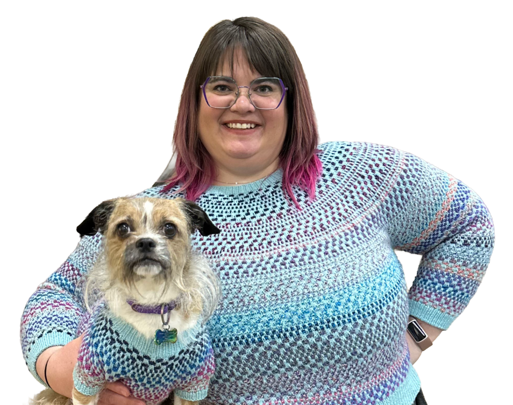 meg and daisy in shifty sweaters